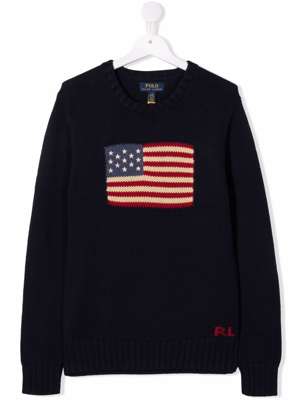 폴로 RALPH LAUREN KIDS
블루 코튼 스웨터 위드 American flag